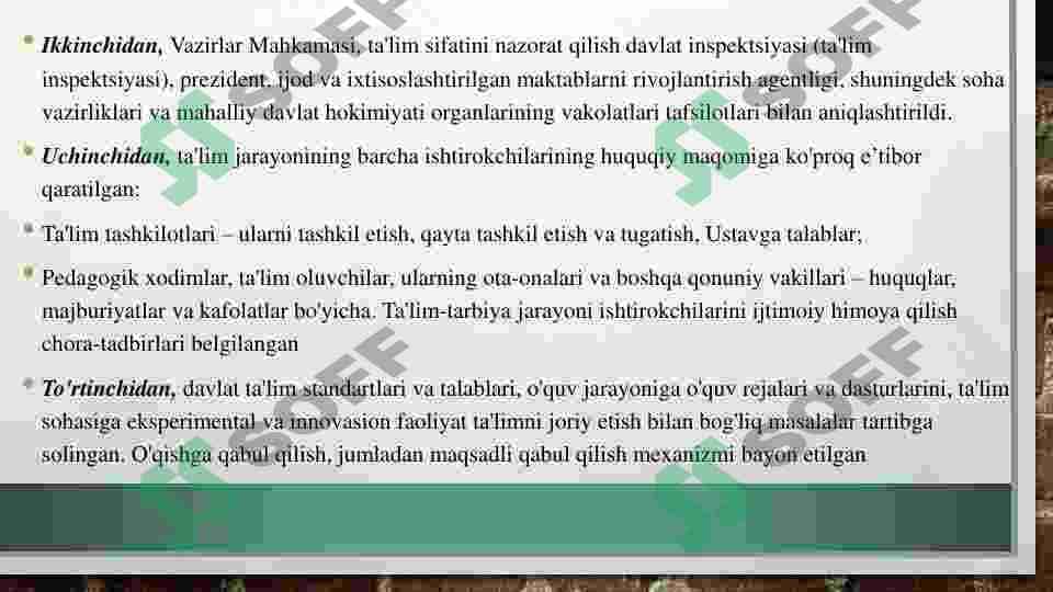 Ta'lim sohasidagi islohotlar 3