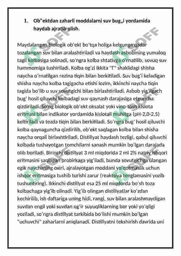 Obyektlardan ajratib olingan moddalarni tozalash usullari 3