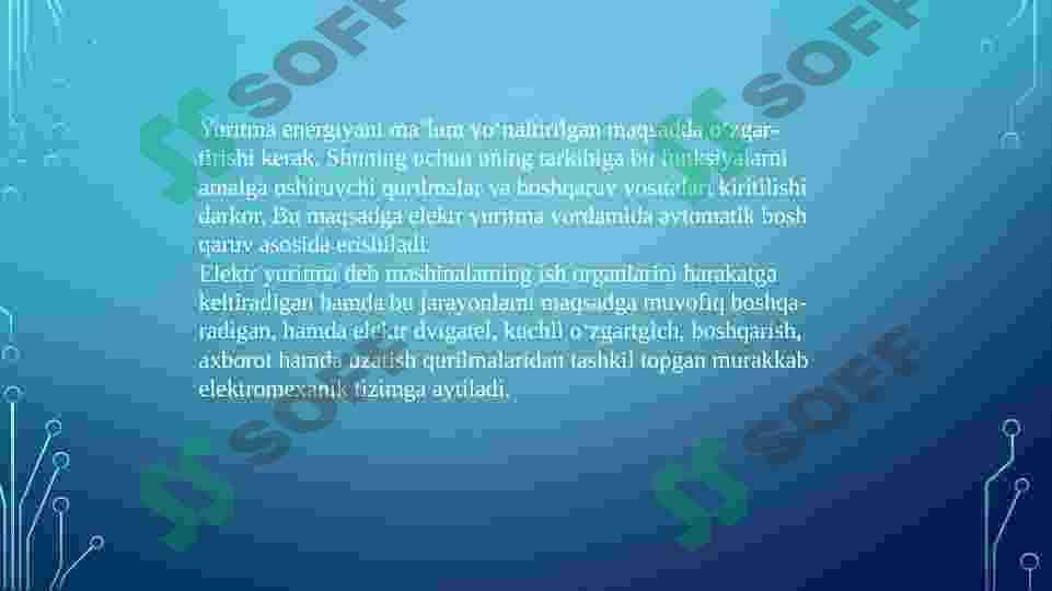 Elektr yuritmaning  ko’rsatgichlarini aniqlash va ulardan foydalanish 3