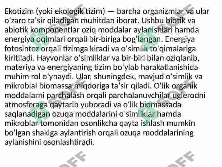 Ekotizim xizmatlarining holati 3
