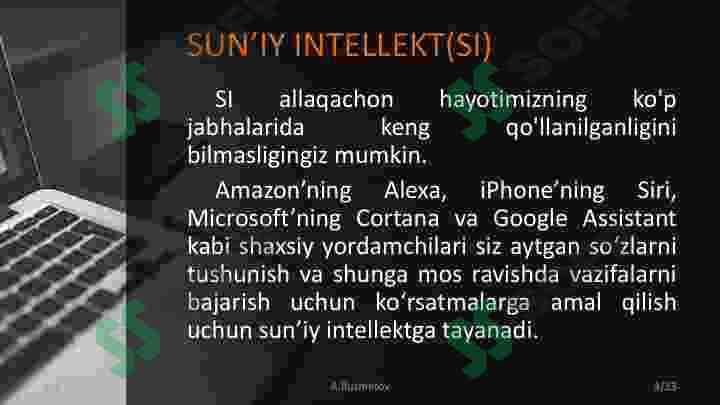 Sun'iy intellellekt. Tarixi va turlari. 3
