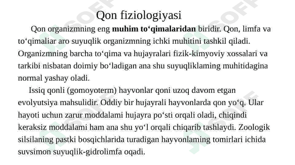 Qon fiziologiyasi 3
