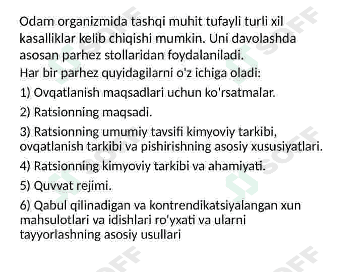 Gigiyena 5-parhez stoli 3