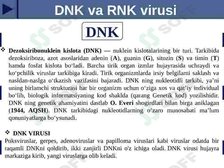 Viruslar va o'smalar ta'siriga qarshi dori vositalarining tashqi mexanizmi (DNK, RNK) 3