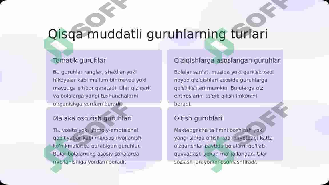 Maktabgacha ta’lim tashkilotida qisqa muddatli guruhlarni tashkil qilish. 3