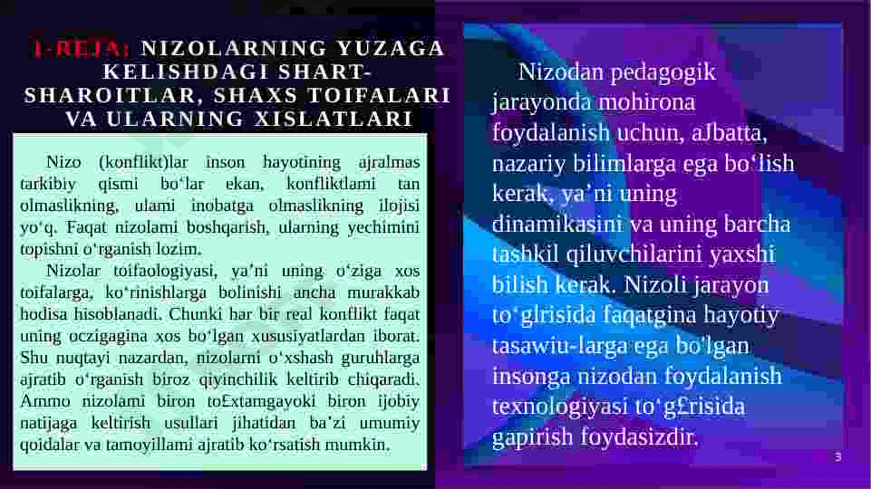 Konfliklarning yuzaga kelishi 3