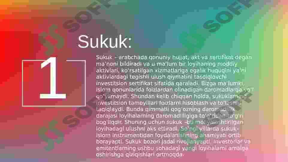 Islomiy moliyada "Sukuk" 3