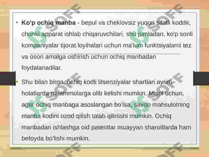 Ochiq kodli dasturiy paketlar umumiy koʻrinishi 3