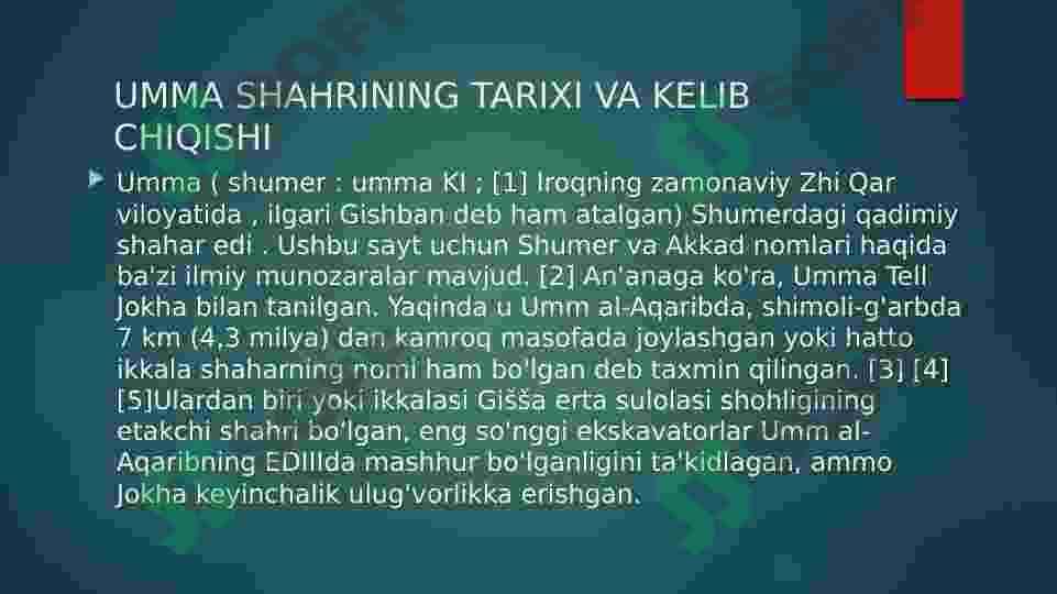 UMMA - SHUMMERDAGI QADIMIY SHAHAR 3