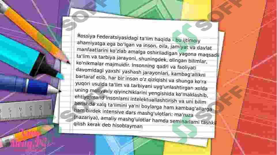 Rossiya federatsiyasida boshlangʼich taʼlim 3