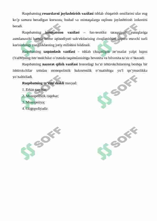 Monopoliyalar, ularning amal qilishi va tartibga solish 3