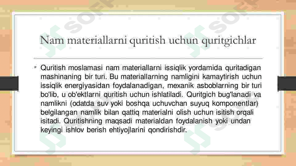 Nam materiallarni quritish uchun  qurilmalar 3