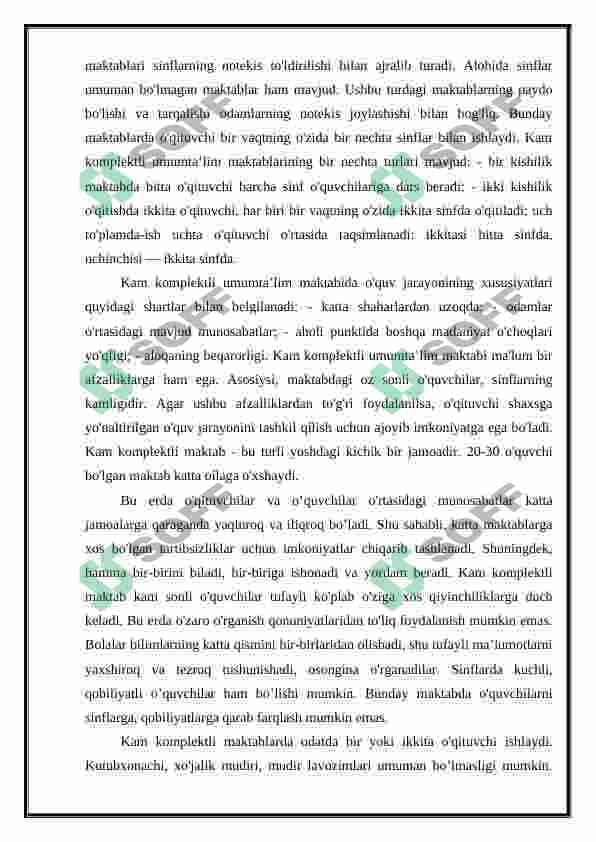 Oz komplektli maktablarda matematika o’qitishni tashkil qilish 3