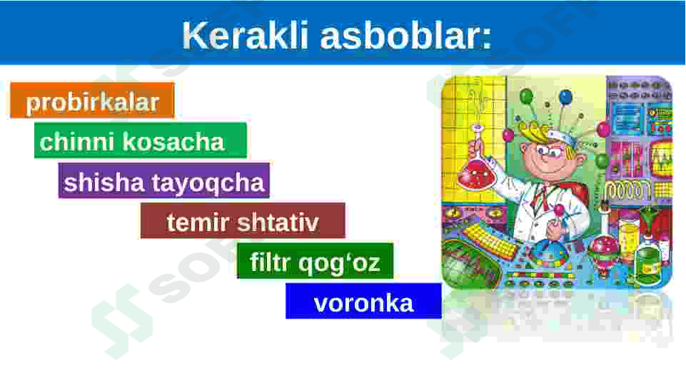 Osh tuzini tozalash. Labaratoriya mashgʻuloti uchun prizintatsiya. 3