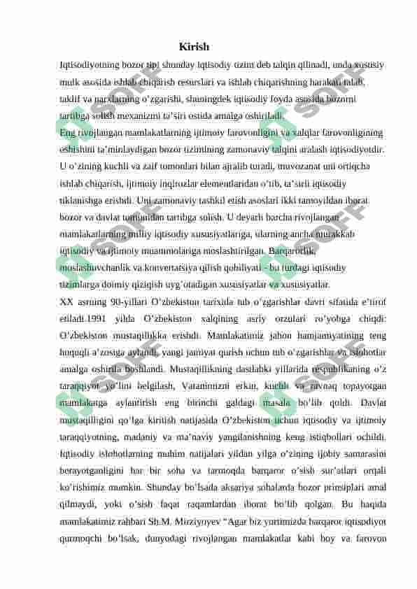 Bozor iqtisodiyotining mazmuni va uning rivojlanishi 3