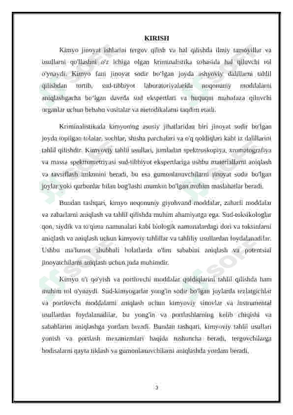 Kriminalistikada kimyoning o’rni 3