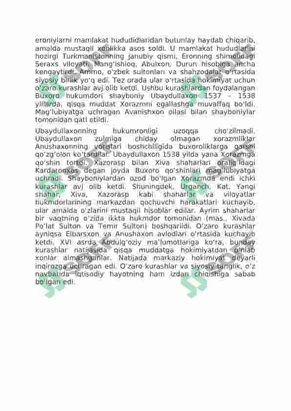 XVI-XVII asrlarda Xiva xonligi 3