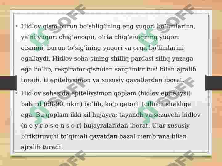 Hid bilish, og'riq idroki 3