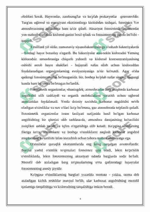 fotosintez va uning ahamiyati 3