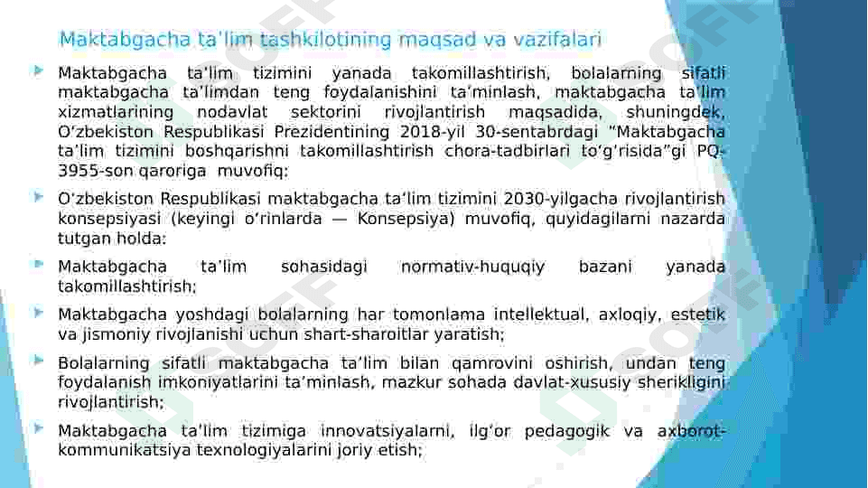 Maktabgacha ta’lim tashkilotining maqsad va vazifalari 3