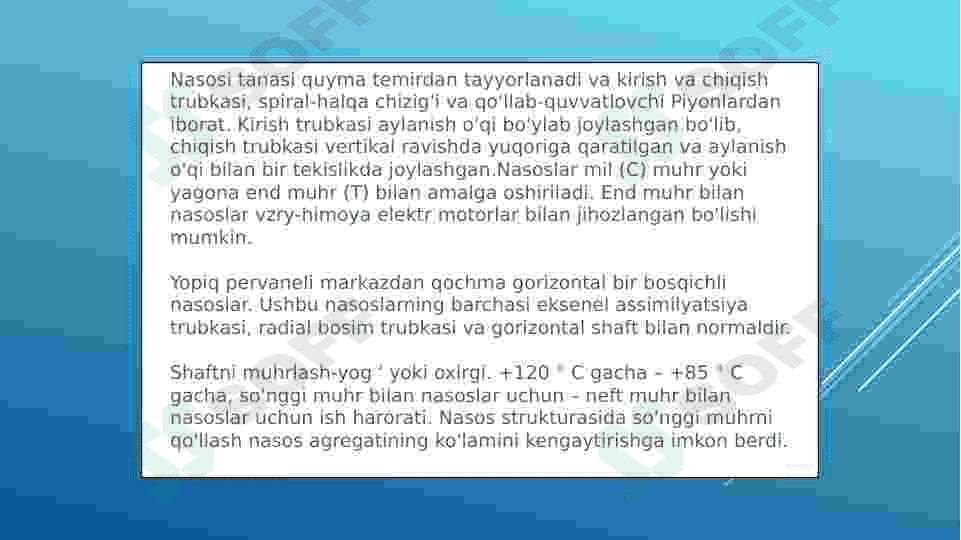 O’zbekistonda chiqarilgan C turdagi nasoslar 3