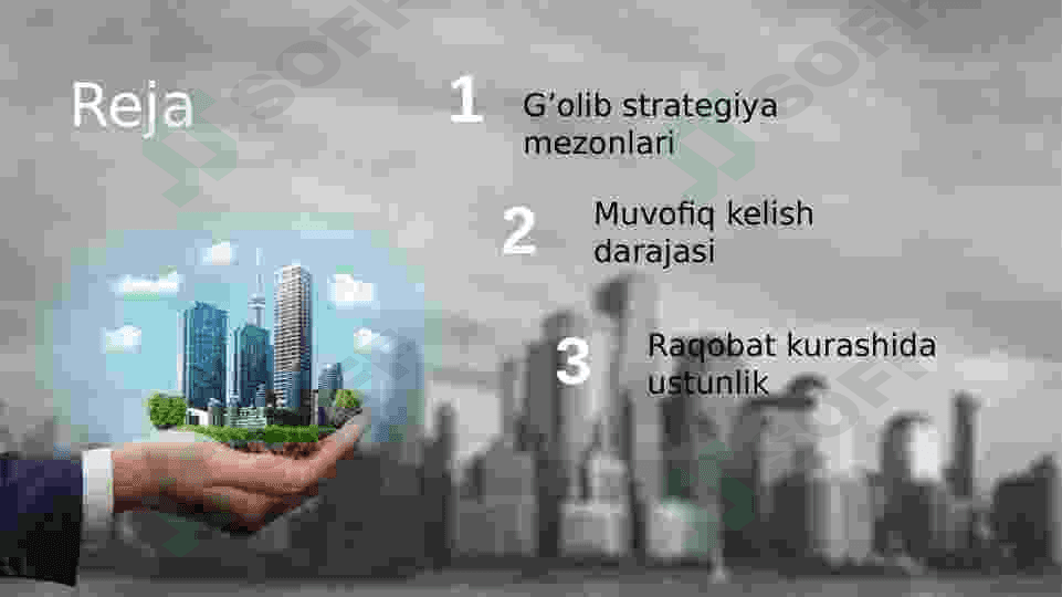 G'alaba qozonish strategiyasini belgilovchi mezon 3
