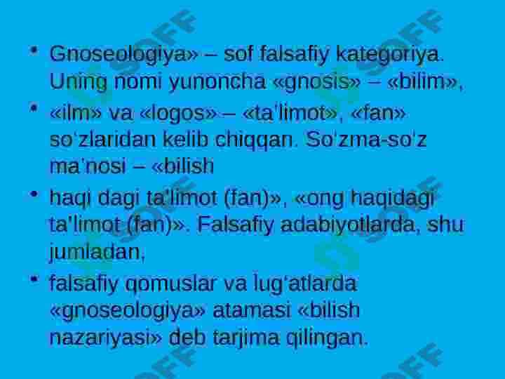 Bilish falsafasi (falsafa) 3