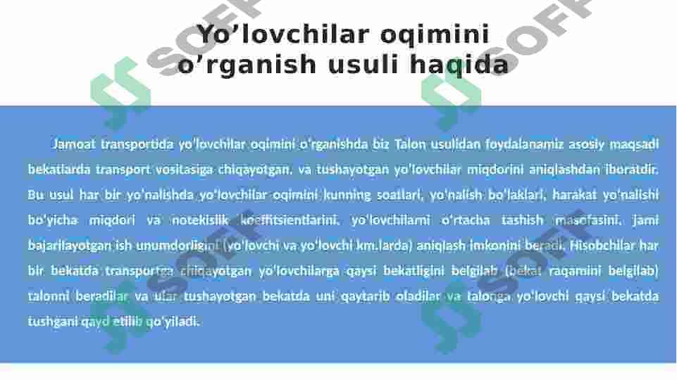 Shahar jamoat transportida yoʻlovchilar oqimini oʻrganish 3