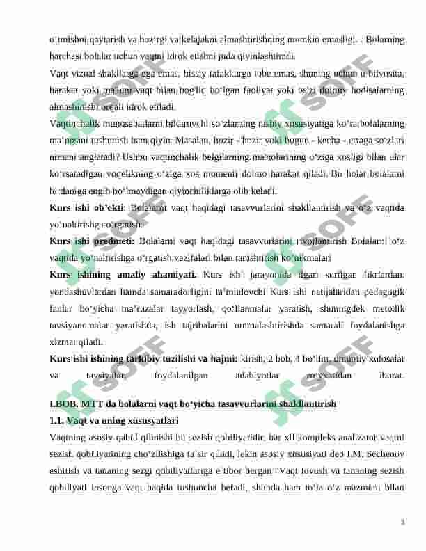 Bolalarni vaqtni chamalashga o'rgatish vazifalari 3