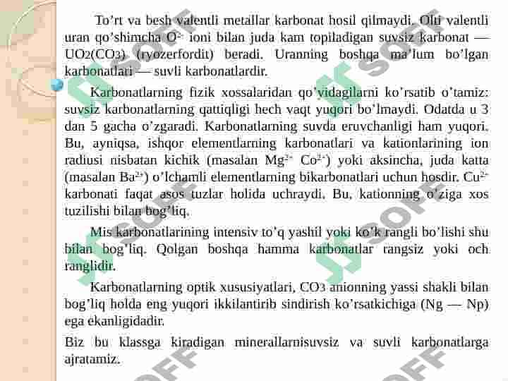 KARBONATLAR SINFI MINERALLARINI 3