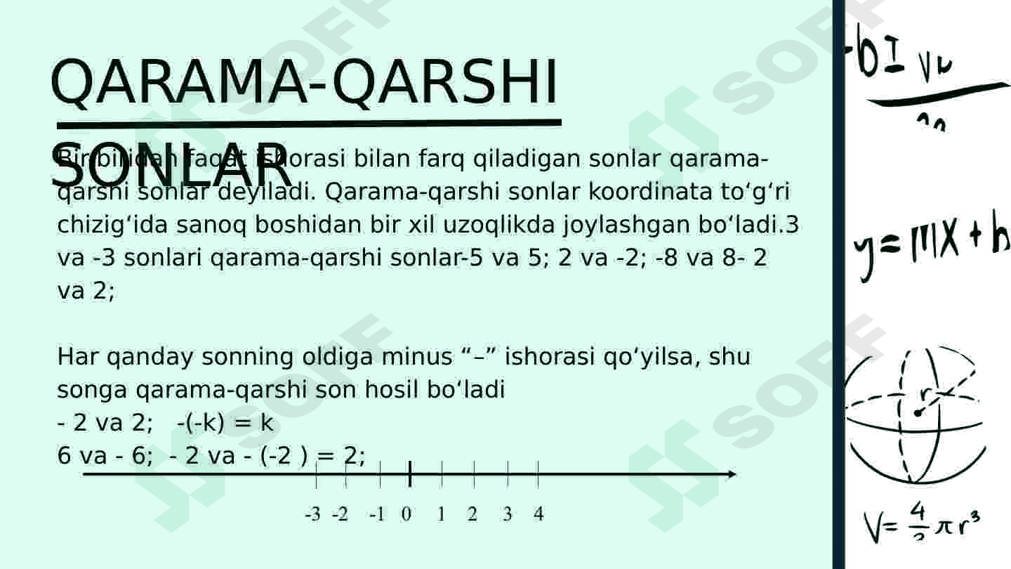 Qarama qarshi sonlar 3