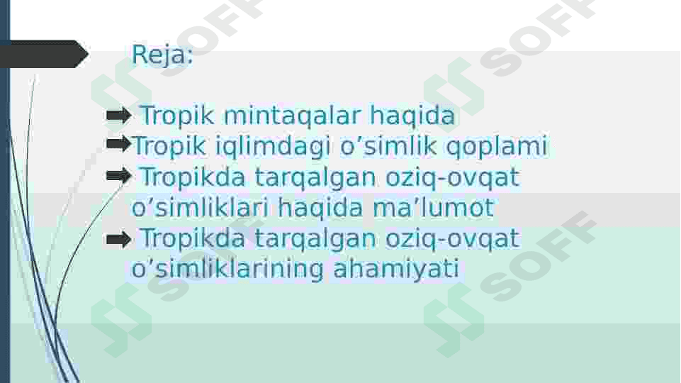 Tropikda tarqalgan oziq ovqat oʻsimliklari 3