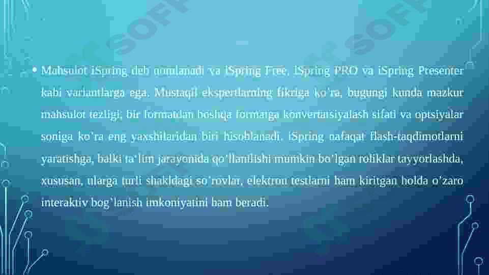 Informatika darsida o'zi o'qitadigan dasturlardan foydalanish 3