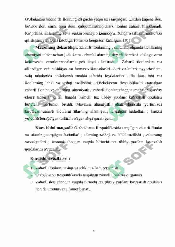 O’ZBEKISTON HUDUDIDA TARQALGAN ZAHARLI ILONLAR 3