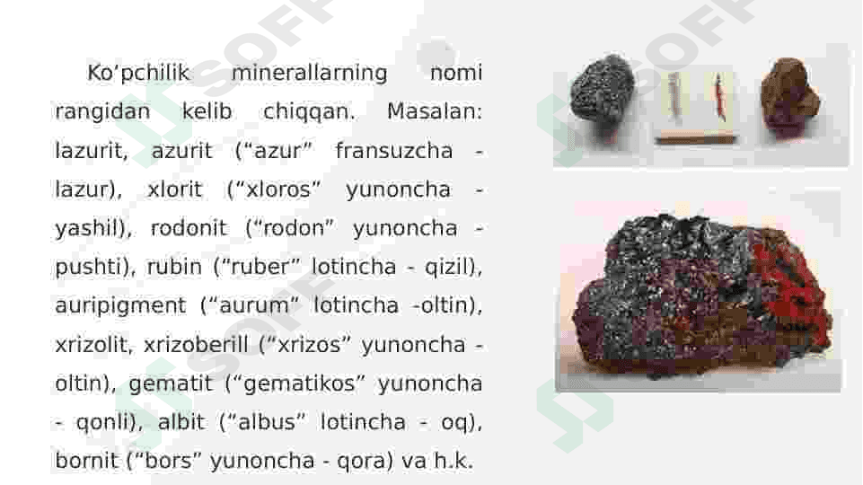 MINERALLAR RANGLARINING KELIB CHIQISHIGA KO‘RA TURALARI 3