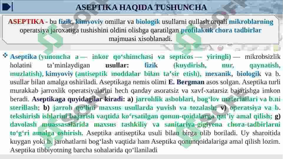 ASEPTIKA ASOSLARI VA TURLARI 3