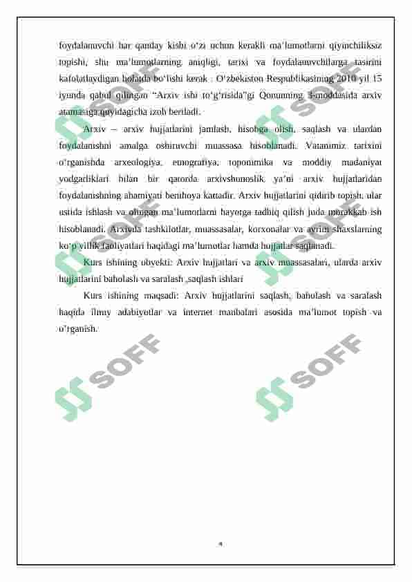 ARXIVLARDA HUJJATLARNI BAHOLASH, SARALASH 3