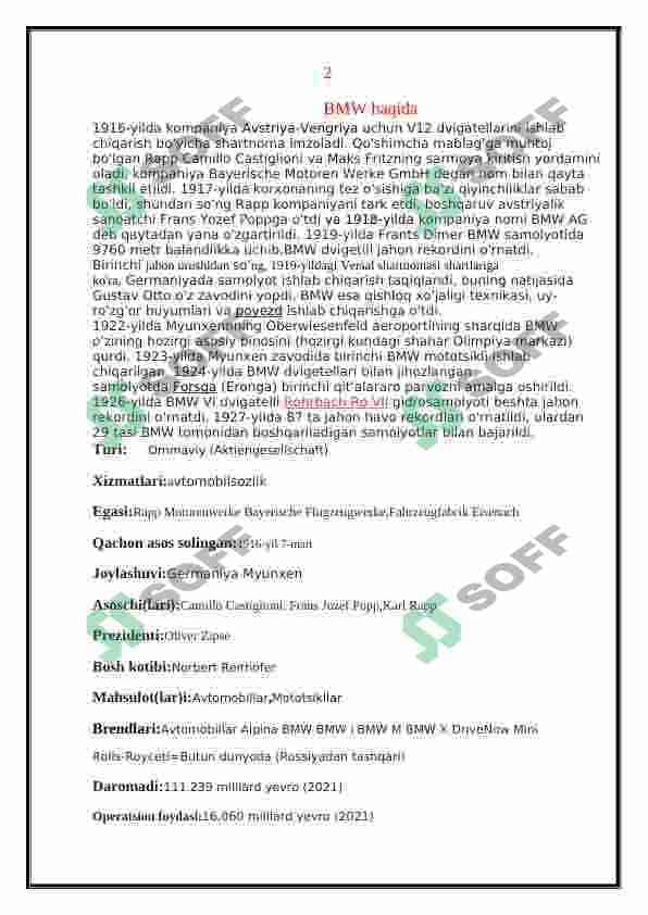 BMW kampaniyasi iqtisodi haqida 3