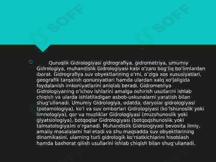 O`ZBEKISTON GIDROLOGIYASINING SHAKLLANISHI VA RIVOJLANISHI 3