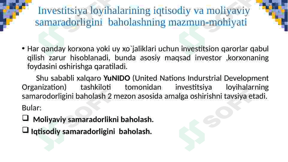 Investitsiya samaradorligi 3