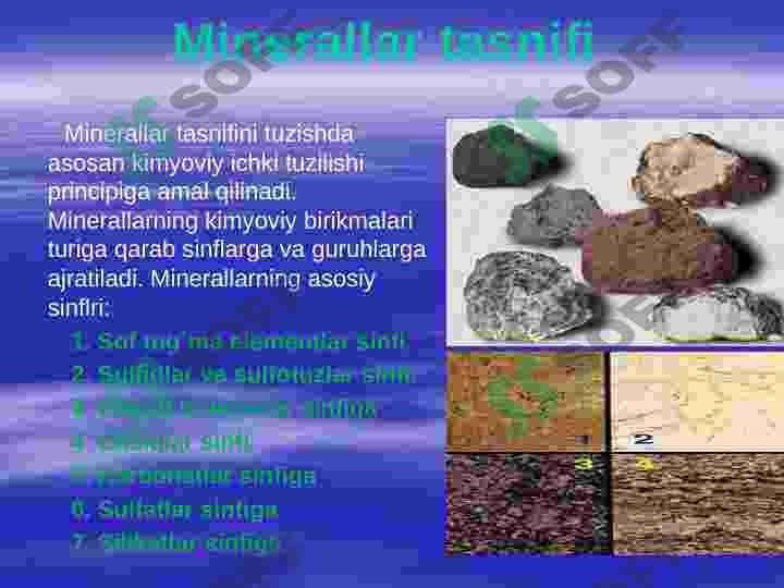 Sulfatlar sinfi minerallarini o'rganish 3
