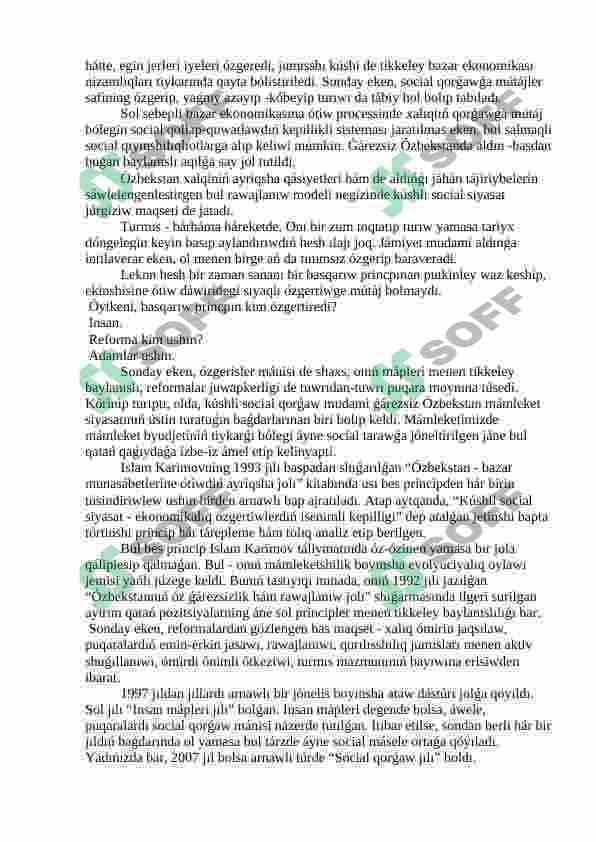 О’ZBEKSTANDA SOCIYAL TARAWDA ÁMELGE ASIRILIP ATIRGAN OZGERISLER. 3