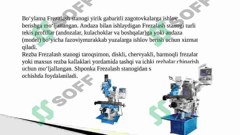 Frezerlash dastgohlari va ularni turlari 3
