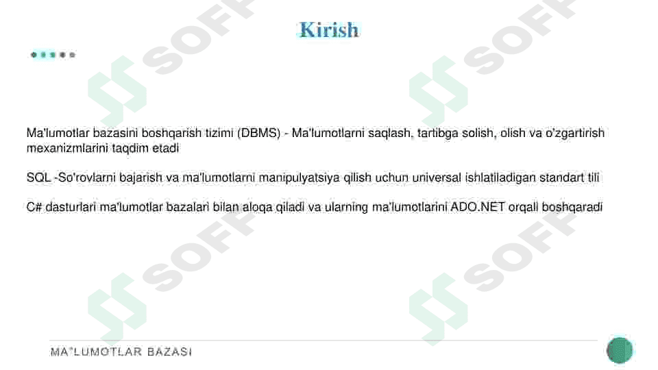 XML va ma‘lumotlar bazasi. 3