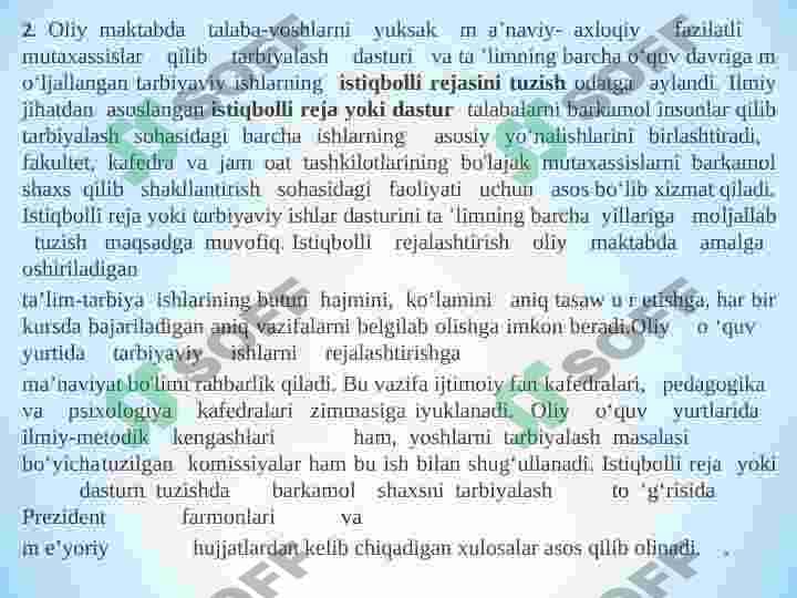 OLIY O‘QUV YURTIDA  TARBIYAVIY ISHLARNI REJALASHTIRISH 3