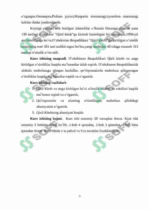 O`zbekiston Respublikasi Qizil kitobi 3