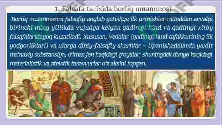 Falsafa tarixida borliq muammosi va yondashuvlar 3