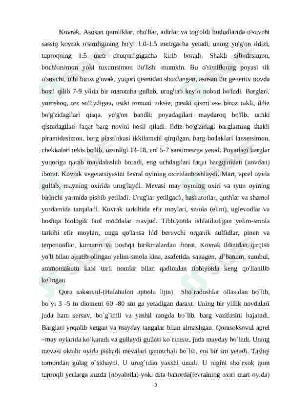 o'zbeksitonning tog', cho'l dashtlarida o'sadigan o'simliklari 3