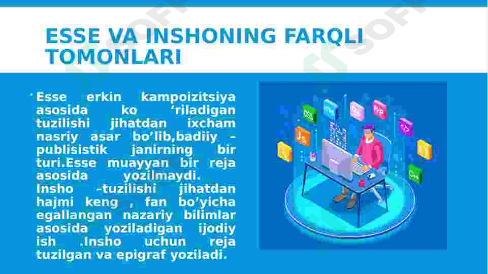 ESSE va insho tushunchasi uning tarkibi va tuzilishi. 3