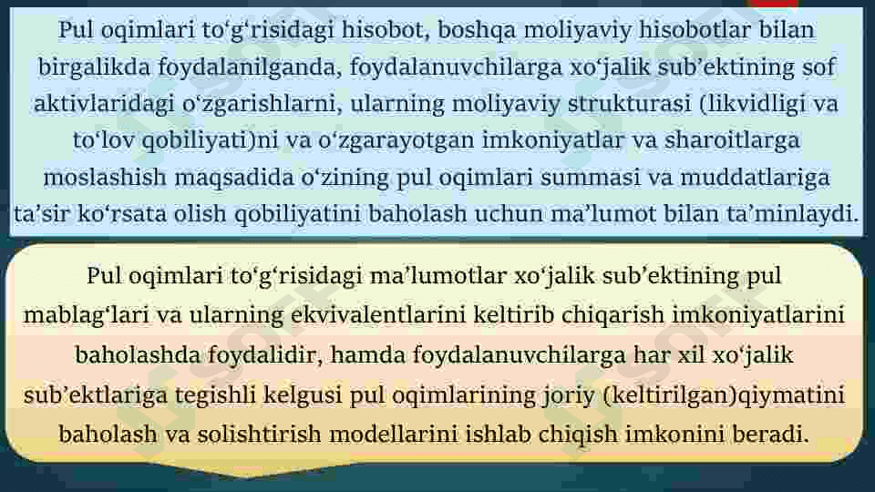 Pul oqimlari hisob-kitobi. Balans hisoboti 3